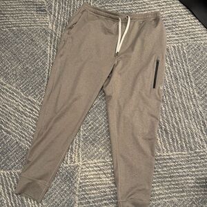 Vuori Men's Taupe Joggers with Zipper Pocket - Large